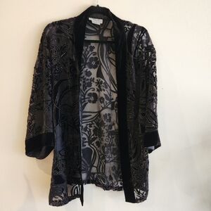 vintage aria a silk kimono floral sheer